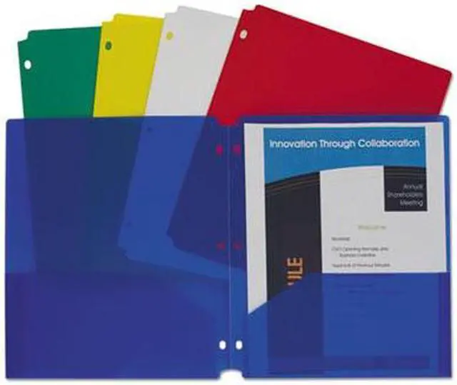 Alt view image 15 of 20 - C-Line Two-Pocket Heavyweight Poly Portfolio Folder 3-Hole Punch Letter Asst 10/PK 32930