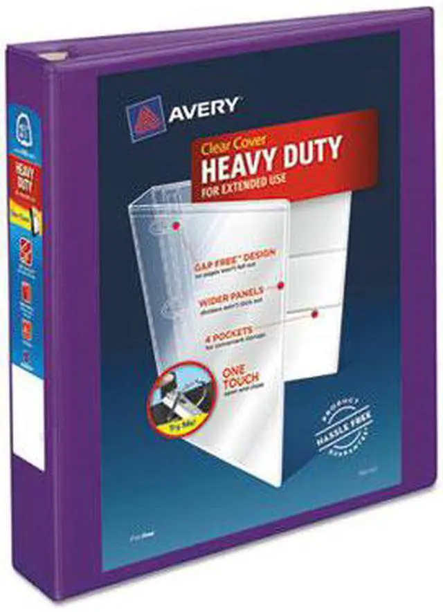 Alt view image 7 of 16 - Avery Heavy-Duty View Binder w/Locking EZD Rings 1 1/2" Cap Purple 79774