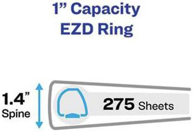 Alt view image 15 of 20 - Avery Heavy-Duty View Binder w/Locking EZD Rings 1" Cap Pacific Blue 79772