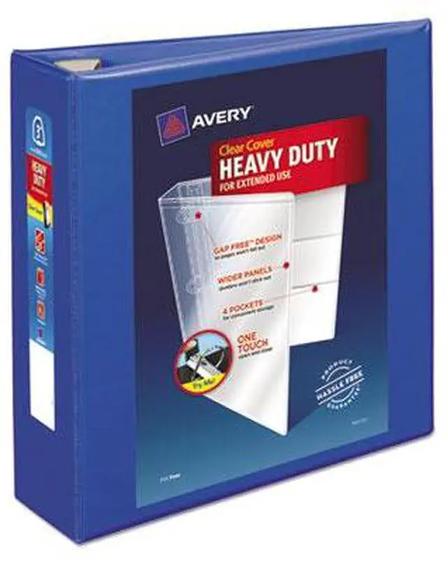 Alt view image 8 of 17 - Avery Heavy-Duty View Binder w/Locking EZD Rings 3" Cap Pacific Blue 79811