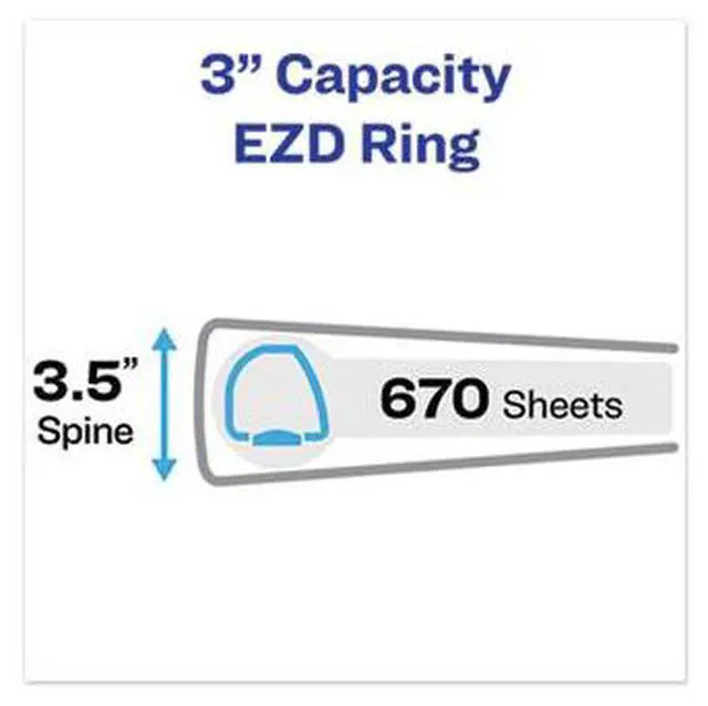 Alt view image 9 of 17 - Avery Heavy-Duty View Binder w/Locking EZD Rings 3" Cap Pacific Blue 79811