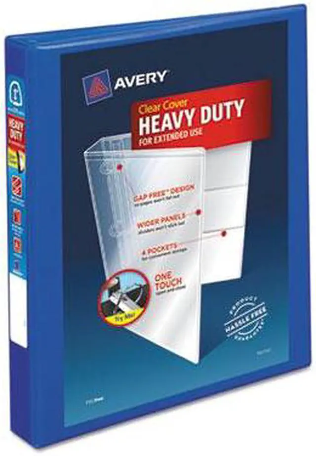Alt view image 14 of 20 - Avery Heavy-Duty View Binder w/Locking EZD Rings 1" Cap Pacific Blue 79772