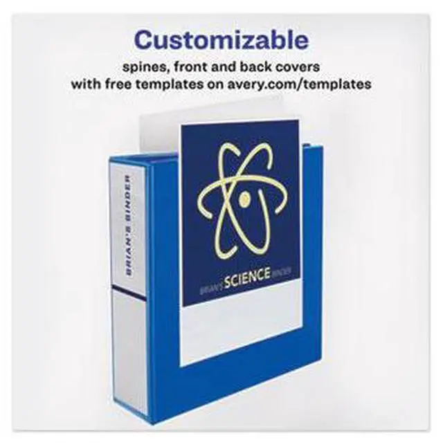 Alt view image 10 of 17 - Avery Heavy-Duty View Binder w/Locking EZD Rings 3" Cap Pacific Blue 79811
