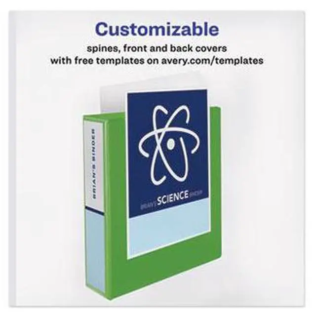 Alt view image 17 of 20 - Avery Heavy-Duty View Binder w/Locking EZD Rings 3" Cap Chartreuse 79779