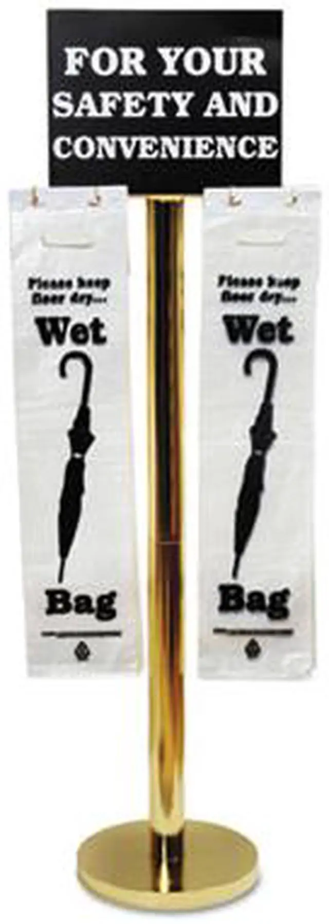 Alt view image 4 of 6 - Tatco - 57029 - Wet Umbrella Bag Stand, 16w x 12d x 54-1/2h, Brass-Plated Metal