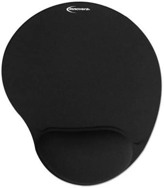 Alt view image 2 of 7 - Innovera Mouse Pad with Fabric-Covered Gel Wrist Rest, 10.37 X 8.87, Black 50448