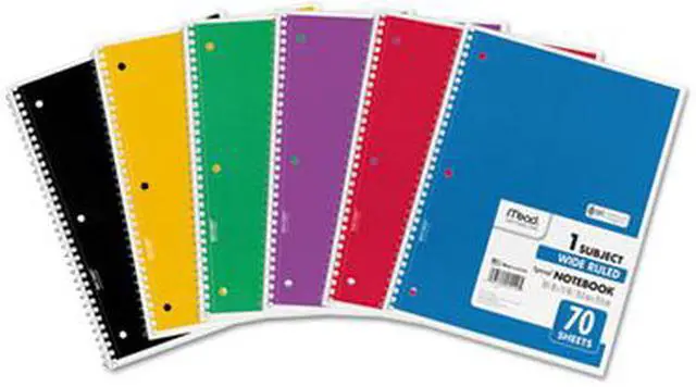 Alt view image 3 of 4 - Mead Spiral Notebook 1 Subject Wide/Legal Rule Assorted Color Covers 10.5x8