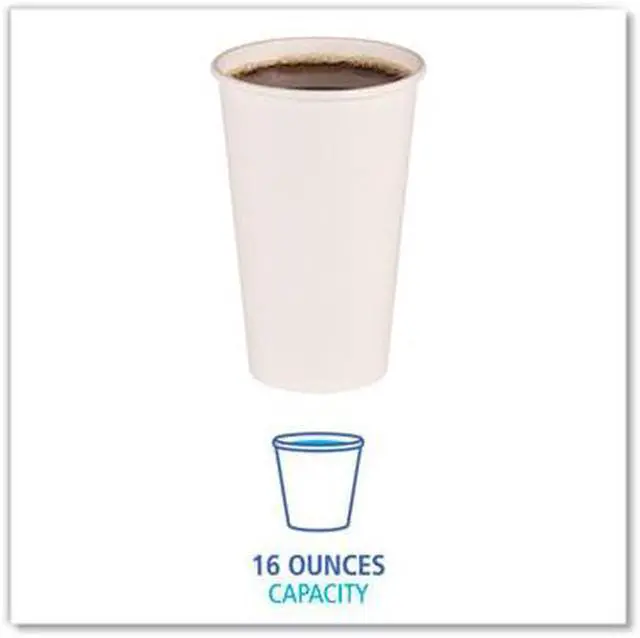 Alt view image 5 of 7 - Boardwalk WHT16HCUP Paper Hot Cups, 16 oz, White, 1000 / Carton