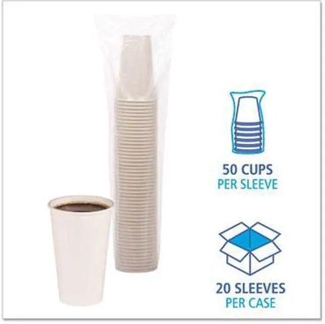 Alt view image 7 of 7 - Boardwalk WHT16HCUP Paper Hot Cups, 16 oz, White, 1000 / Carton