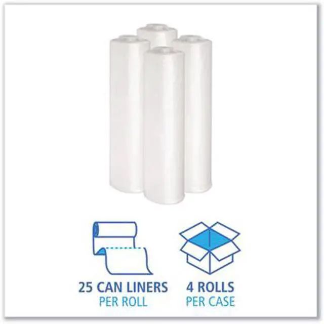 Alt view image 7 of 8 - Boardwalk Super Extra-Heavy Grade Can Liners 33x39 1.4 Mil 31-33 Gal Clear 100