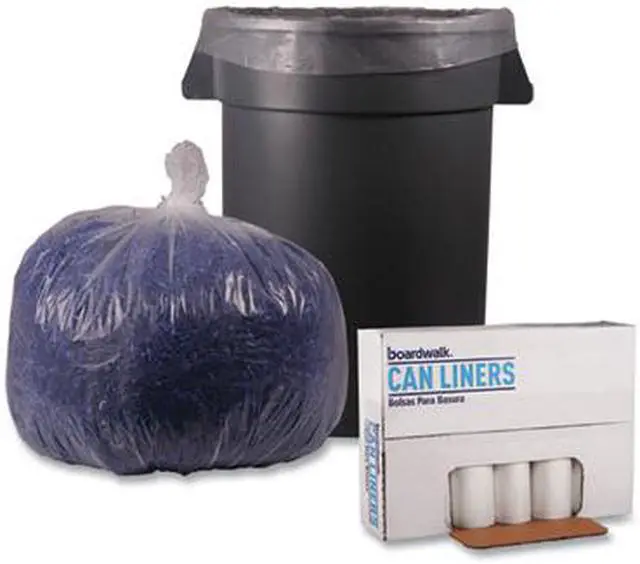 Alt view image 8 of 8 - Boardwalk Super Extra-Heavy Grade Can Liners 33x39 1.4 Mil 31-33 Gal Clear 100