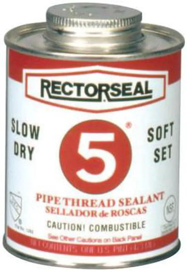 Alt view image 7 of 9 - RectorSeal 25300 No. 5 Yellow Multi-Purpose Premium Pipe Thread Sealant, 1 qt Brush Top Can