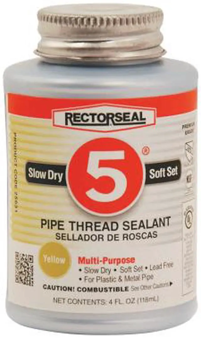 Alt view image 3 of 4 - No. 5 Pipe Thread Sealants, 1/4 Pint Can, Yellow