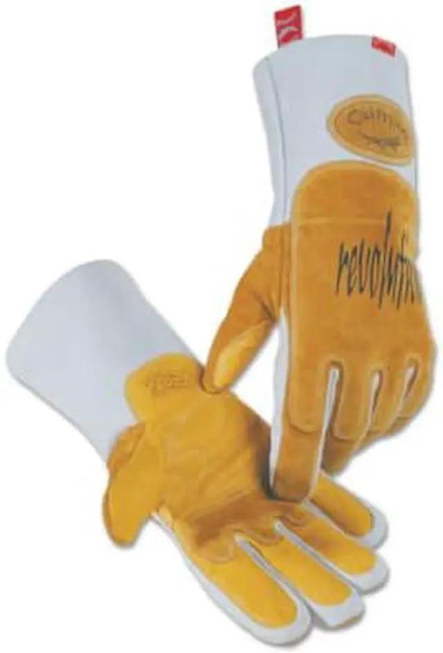 Alt view image 2 of 2 - Revolution Welding Gloves, Goat Grain Leather, Medium, White/Brown