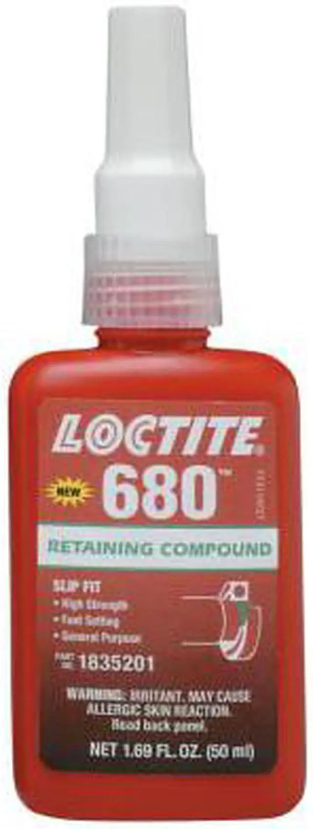Alt view image 5 of 6 - LOCTITE 1835201 Retaining Compound, 680 Series, Green, Liquid, High Strength,