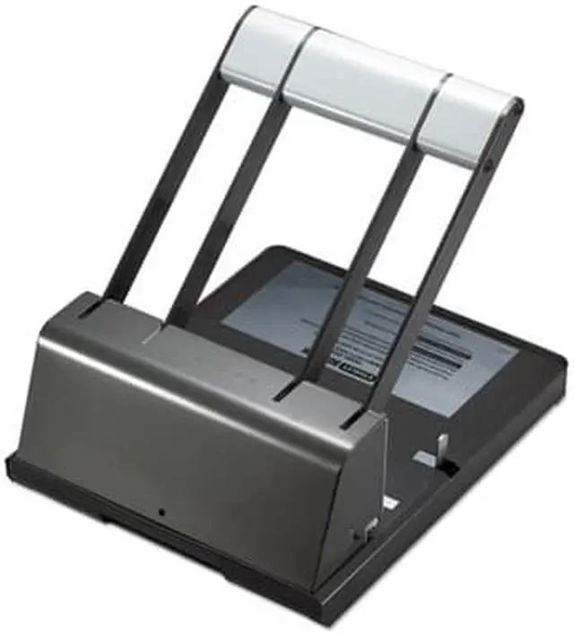 Alt view image 3 of 6 - 160-Sheet Antimicrobial Protected Xtreme Duty 2-3 Hole Punch, Black/silver