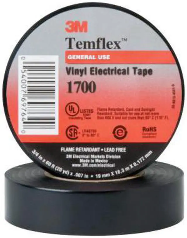 Alt view image 5 of 11 - 3M 1755 3/4"X60' Electrical Friction Tape, 1755, Temflex, 3/4 in W x 60 ft L,