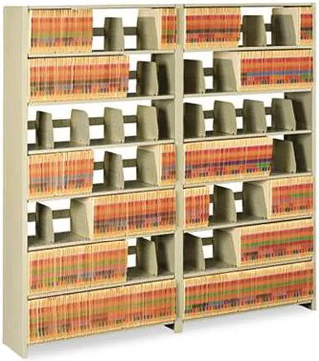 Alt view image 5 of 8 - Tennsco 1276PCSD Snap-Together Open Shelving Steel 6-Shelf Closed Starter Set 36 x 12 x 76 Sand
