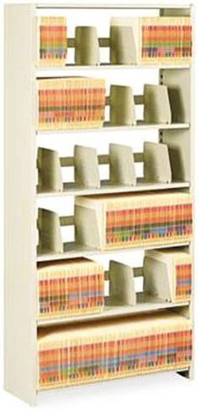 Alt view image 4 of 8 - Tennsco 1276PCSD Snap-Together Open Shelving Steel 6-Shelf Closed Starter Set 36 x 12 x 76 Sand