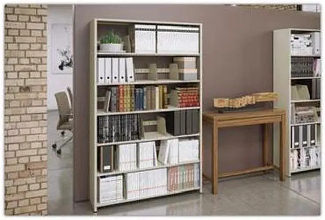 Alt view image 6 of 8 - Tennsco 1276PCSD Snap-Together Open Shelving Steel 6-Shelf Closed Starter Set 36 x 12 x 76 Sand