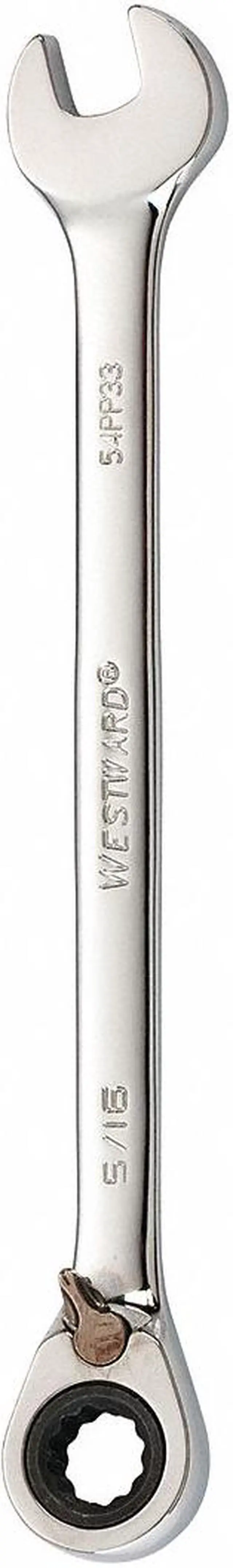 Main image of WESTWARD 54PP33 Ratcheting Wrench, Combination, SAE, 5/16"