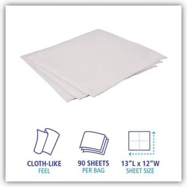 Alt view image 5 of 12 - Boardwalk DRC Wipers White 12 x 13 12 Bags of 90 1080/Carton BWKV030QPW