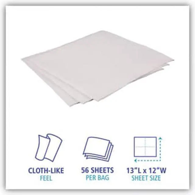 Alt view image 5 of 12 - Boardwalk DRC Wipers White 12 x 13 18 Bags of 56 1008/Carton BWKV040QPW