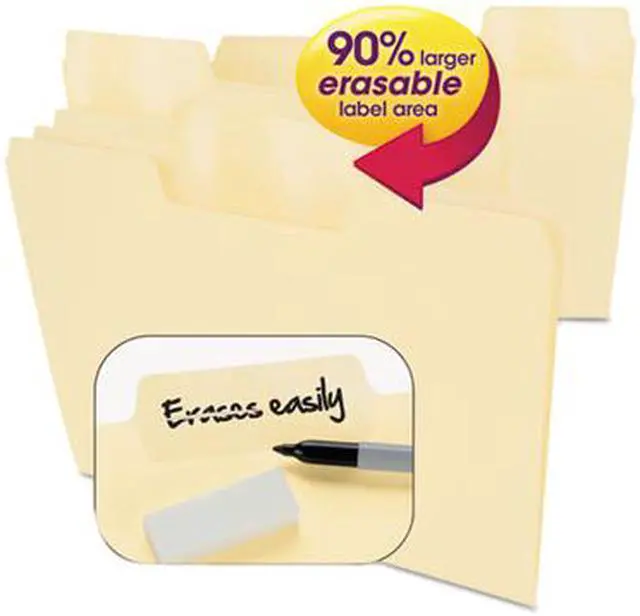 Alt view image 5 of 14 - Smead Erasable SuperTab File Folders Letter Manila 24/Set 10380