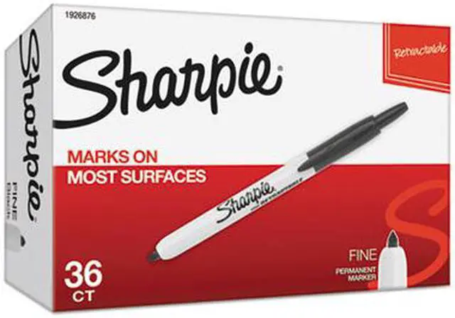 Alt view image 12 of 13 - Sharpie Retractable Permanent Marker Fine Black 36 per pack 1926876