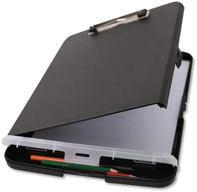 Alt view image 6 of 12 - Universal Storage Clipboard 1/2" Capacity 8 1/2 x 11 2 Compartments Black 40319