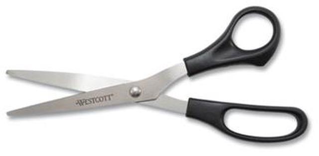 Alt view image 5 of 10 - Westcott All Purpose Stainless Steel Scissors 8" Straight 3 1/2" Cut Pointed Black 16907