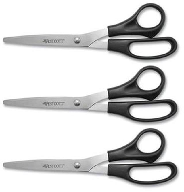 Alt view image 7 of 10 - Westcott All Purpose Stainless Steel Scissors 8" Straight 3 1/2" Cut Pointed Black 16907