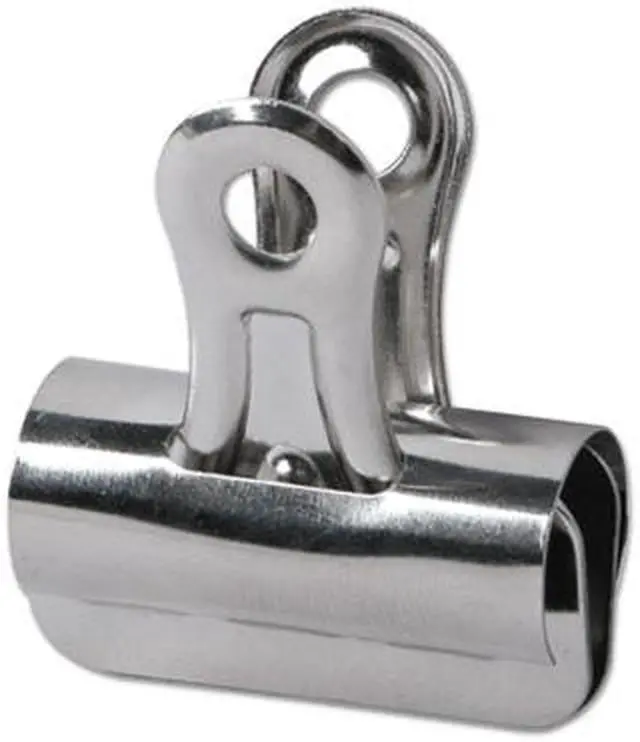 Alt view image 4 of 5 - Universal Bulldog Clips Steel 7/16" Capacity 1 1/4" Wide Nickel-Plated 36/Pack 31263