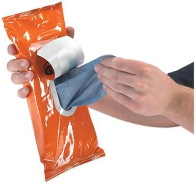Alt view image 5 of 5 - GOJO 6285-06 Fast Wet Shop Towels 9" x 10", Polypropylene, Blue, 60 Sheets/PK,