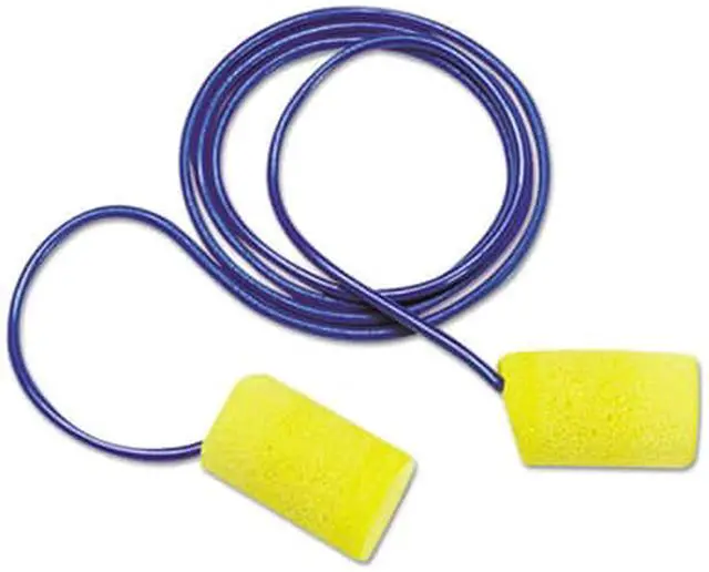 Alt view image 4 of 5 - 3M E-A-R Classic Foam Earplugs Metal Detectable Corded Poly Bag 3114101