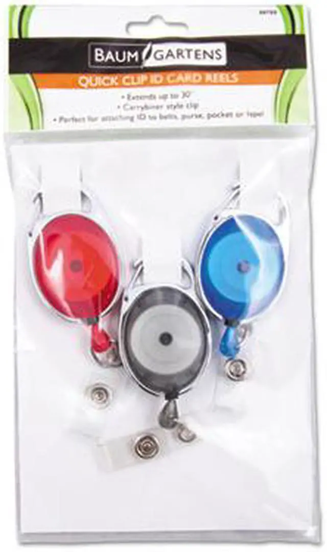 Alt view image 11 of 12 - Baumgartens Clip ID Badge Reels Oval 30" 3/PK AST 68769