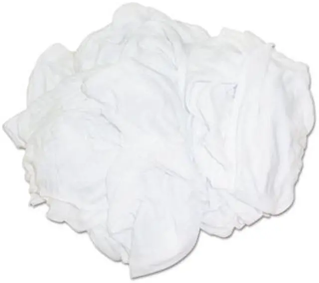 Alt view image 4 of 11 - Hospital Specialty Bleached White T-Shirt Rags Multi-Fabric 25 lb Polybag