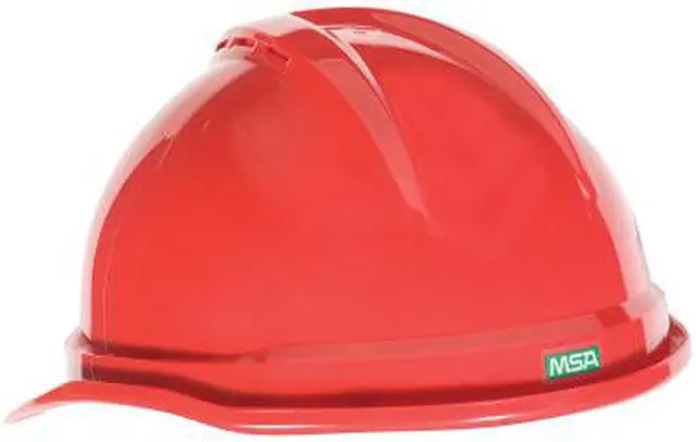 Alt view image 3 of 7 - MSA 10034031 V-Gard Hard Hat,FrtBrim,Slotted,6Rtcht,Red