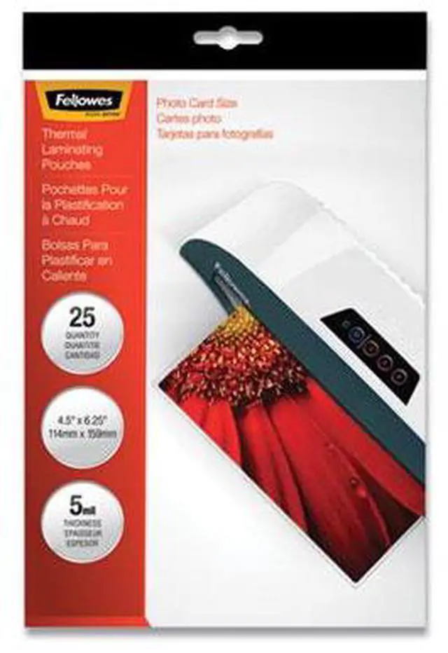 Alt view image 12 of 19 - Fellowes Laminating Pouches 5mil 4 1/2 x 6 1/4 25/Pack 52010