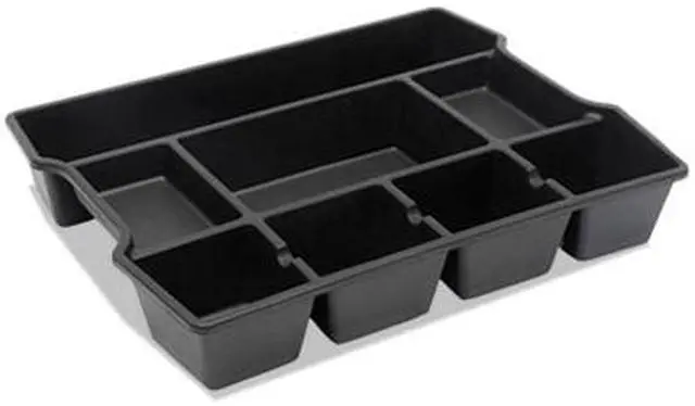Alt view image 5 of 7 - Universal High Capacity Drawer Organizer 14 7/8 x 11 7/8 x 2 1/2 Plastic Black 20120