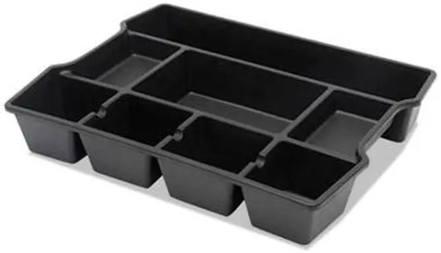 Alt view image 6 of 7 - Universal High Capacity Drawer Organizer 14 7/8 x 11 7/8 x 2 1/2 Plastic Black 20120