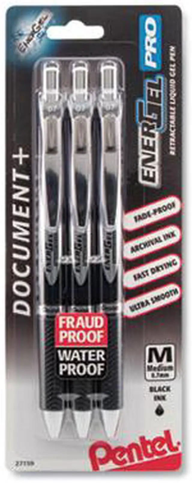 Alt view image 5 of 8 - Pentel BLP77BP3A Pen, Medium Point, PRO, 3/PK, Black