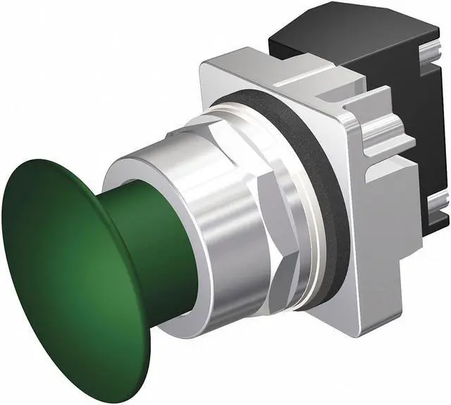 Main image of Push Btn, 30mm, 1.73InMushroom, 1NO/1NC, Grn 52PP2A3A