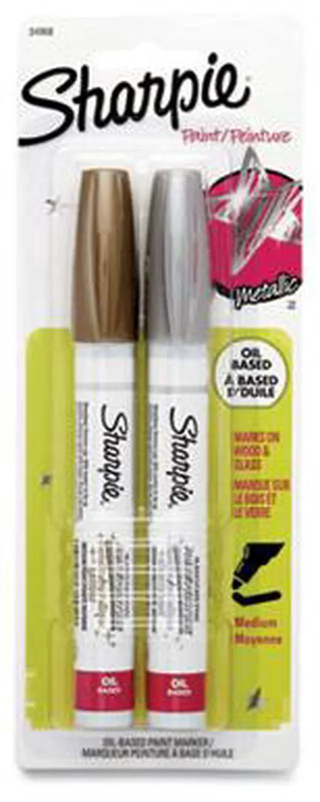 Alt view image 4 of 6 - Permanent Paint Marker Medium Bullet Tip Assorted Metallic Colors 2/Pack 34968PP
