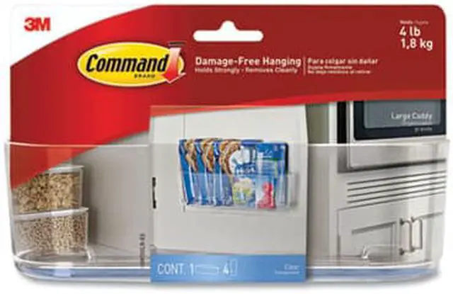 Alt view image 4 of 6 - Caddy CLR (4) STRP Command L 3M Adhesive Hooks HOM-15 Clear Amber 051141943169
