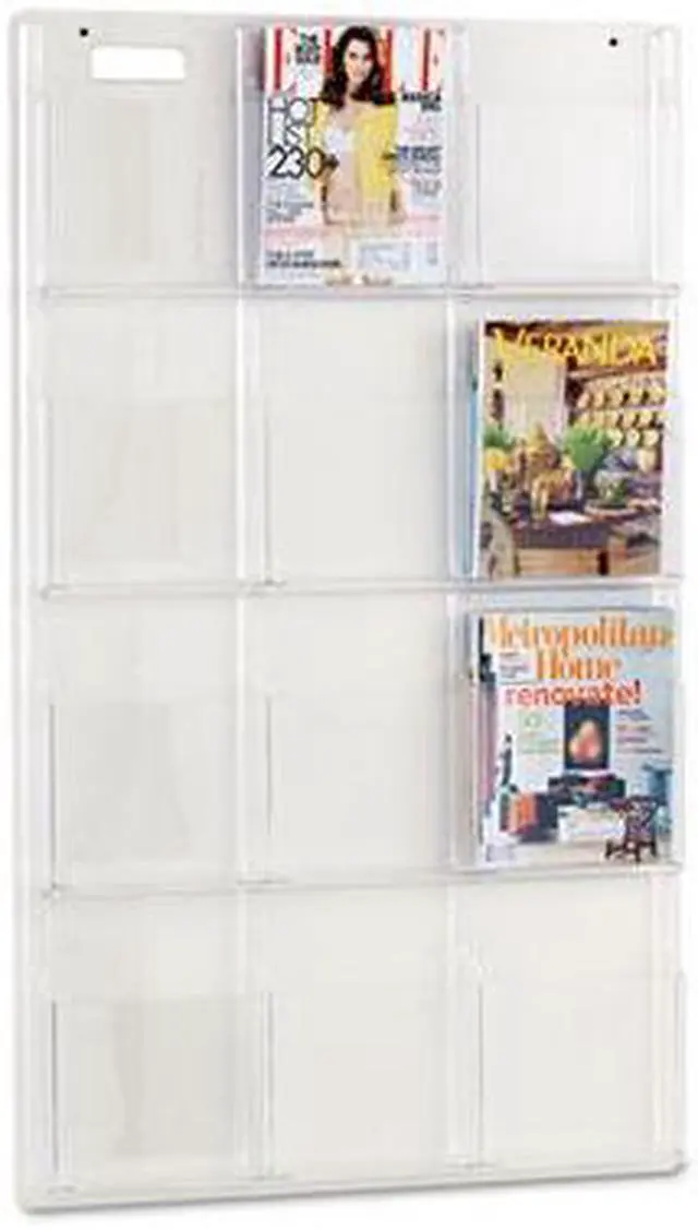 Alt view image 12 of 20 - Safco Reveal Clear Literature Displays 12 Compartments 30w x 2d x 49h Clear