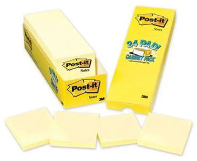 Alt view image 7 of 20 - Post-it Notes Cabinet Pack 3" x 3" Canary Yellow 24/Pads (654-24CP) 653423