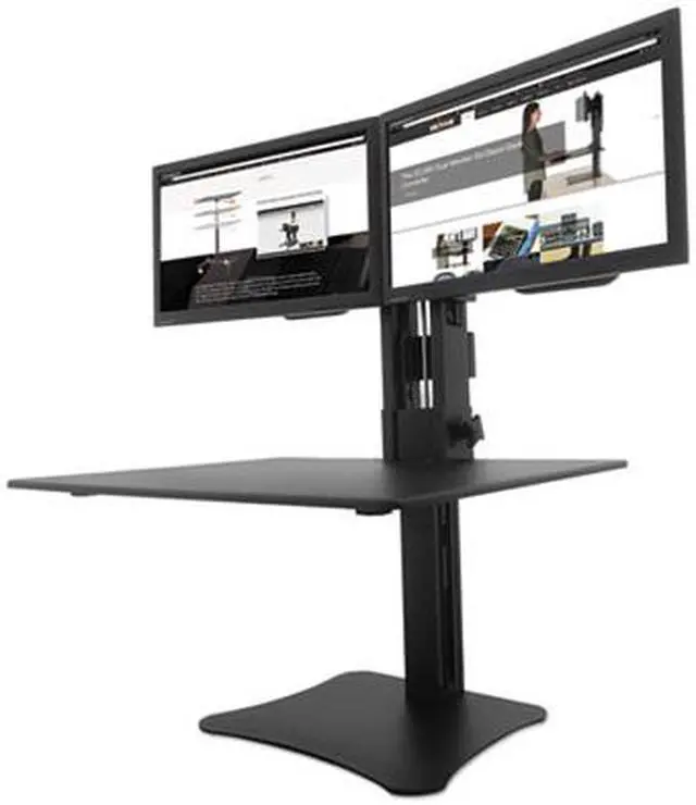 Alt view image 20 of 20 - Victor DC350 High Rise Collection Dual Monitor Sit-Stand Desk Converter, 28 X 23 X 15.5, Blk