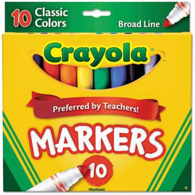 Alt view image 19 of 20 - Crayola Non-Washable Markers Broad Point Classic Colors 10/Set 587722