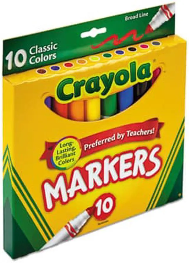 Alt view image 20 of 20 - Crayola Non-Washable Markers Broad Point Classic Colors 10/Set 587722